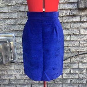 Vintage Danier Royal Blue Suede Pencil Skirt